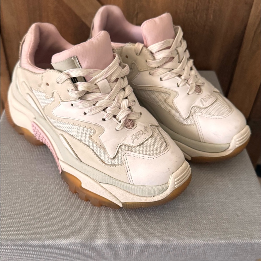 Ash Women's Cream and Pink Casual Sneakers